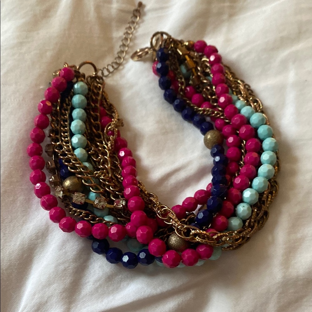 Colorful, multi strand bracelet